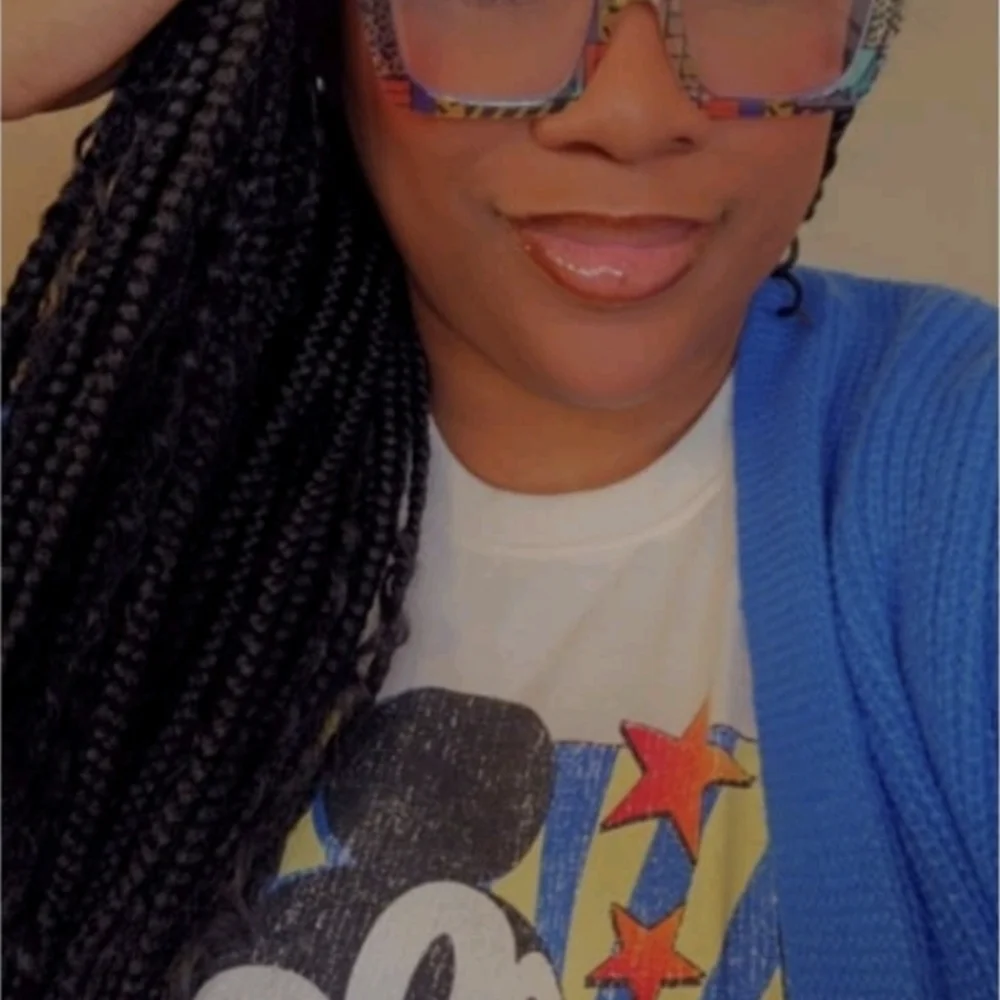 NEW Blue Multicolor Colorblock Oversized Fashion Glasses